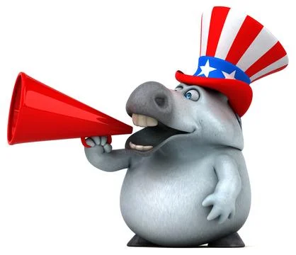 Fun 3D cartoon zebra with an uncle sam hat Stock Photos