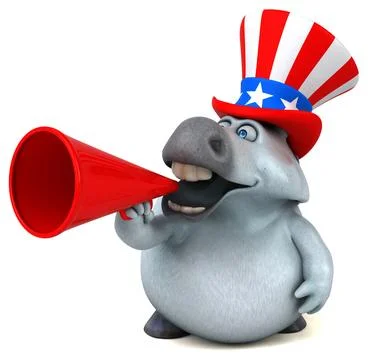Fun 3D cartoon zebra with an uncle sam hat Stock Photos