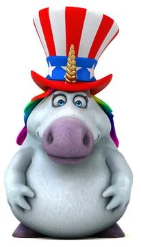 Fun 3D cartoon zebra with an uncle sam hat Stock Photos