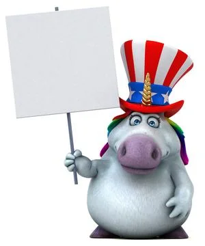 Fun 3D cartoon zebra with an uncle sam hat Stock Photos