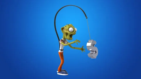 Fun 3D cartoon Zombie chasing the money Stock Footage 151464929