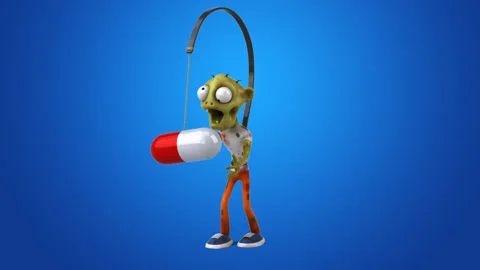 Fun 3D cartoon Zombie chasing the pill Stock Footage 151465148