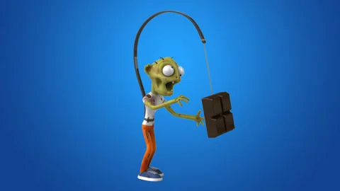 Fun 3D cartoon Zombie chasing the chocolate Stock Footage 151759223