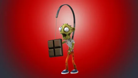 Fun 3D cartoon Zombie chasing the chocolate Stock Footage 151759322