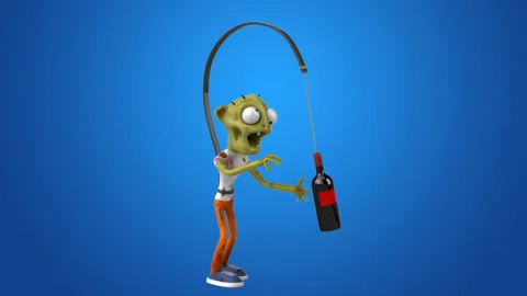 Fun 3D cartoon Zombie chasing the wine Stock Footage 151759740