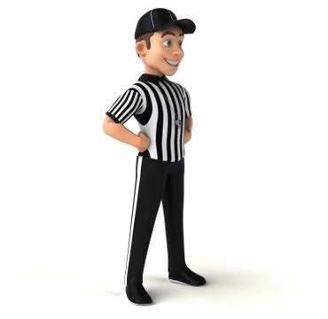 Fun 3D Illustration of an american Referee Stock Illustration