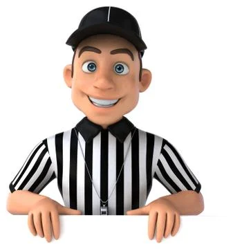 Fun 3D Illustration of an american Referee Stock Illustration