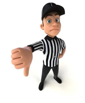 Fun 3D Illustration of an american Referee Stock Illustration