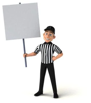 Fun 3D Illustration of an american Referee Stock Illustration