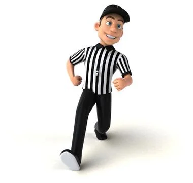Fun 3D Illustration of an american Referee Stock Illustration