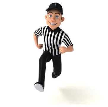 Fun 3D Illustration of an american Referee Stock Illustration