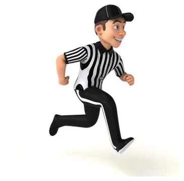 Fun 3D Illustration of an american Referee Stock Illustration