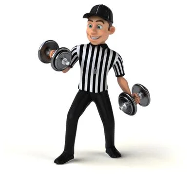 Fun 3D Illustration of an american Referee Stock Illustration