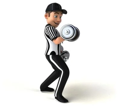 Fun 3D Illustration of an american Referee Stock Illustration