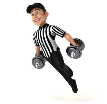 Fun 3D Illustration of an american Referee Stock Illustration