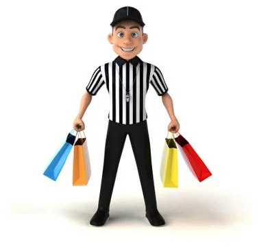 Fun 3D Illustration of an american Referee Stock Illustration