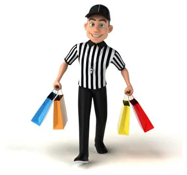 Fun 3D Illustration of an american Referee Stock Illustration