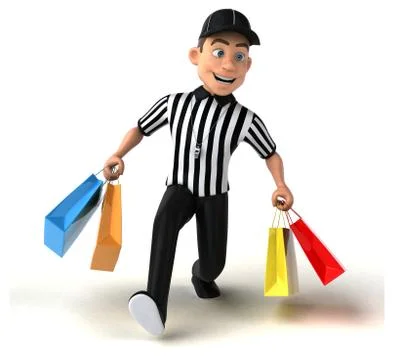 Fun 3D Illustration of an american Referee Stock Illustration