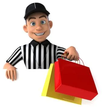 Fun 3D Illustration of an american Referee Stock Illustration
