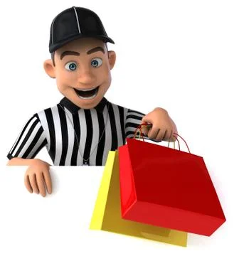 Fun 3D Illustration of an american Referee Stock Illustration