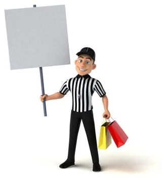 Fun 3D Illustration of an american Referee Stock Illustration