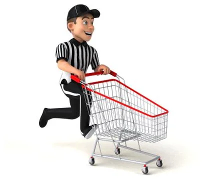 Fun 3D Illustration of an american Referee Stock Illustration