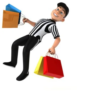 Fun 3D Illustration of an american Referee Stock Illustration