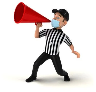 Fun 3D Illustration of an american Referee with a mask Stock Illustration