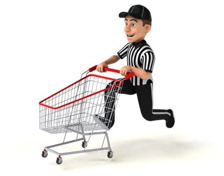 Fun 3D Illustration of an american Referee Stock Illustration