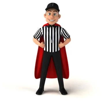 Fun 3D Illustration of an american Referee Stock Illustration