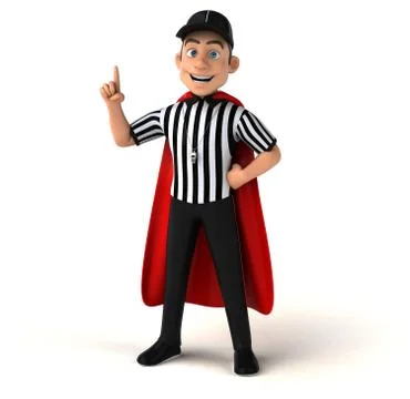Fun 3D Illustration of an american Referee Stock Illustration