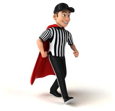 Fun 3D Illustration of an american Referee Stock Illustration