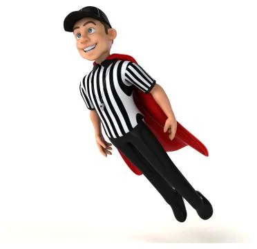 Fun 3D Illustration of an american Referee Stock Illustration