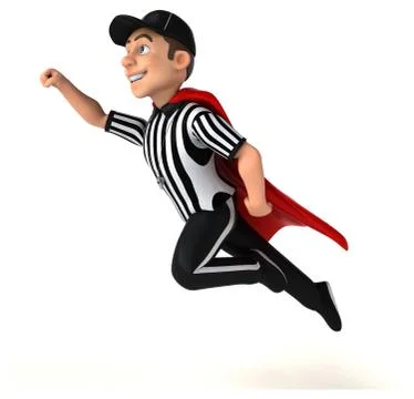 Fun 3D Illustration of an american Referee Stock Illustration
