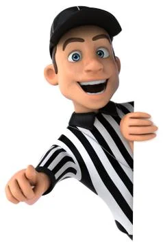 Fun 3D Illustration of an american Referee Stock Illustration