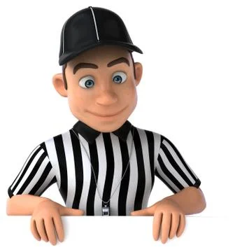 Fun 3D Illustration of an american Referee Stock Illustration