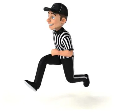 Fun 3D Illustration of an american Referee Stock Illustration