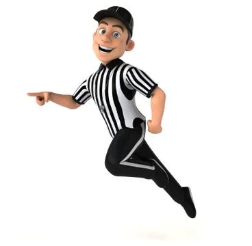 Fun 3D Illustration of an american Referee Stock Illustration