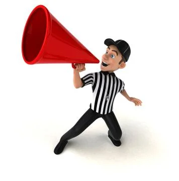 Fun 3D Illustration of an american Referee Stock Illustration