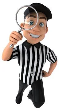 Fun 3D Illustration of an american Referee Stock Illustration