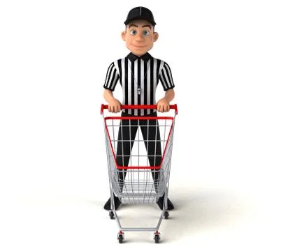 Fun 3D Illustration of an american Referee Stock Illustration