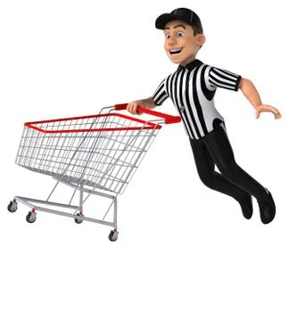 Fun 3D Illustration of an american Referee Stock Illustration