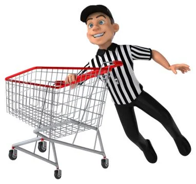 Fun 3D Illustration of an american Referee Stock Illustration