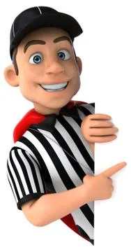 Fun 3D Illustration of an american Referee Stock Illustration