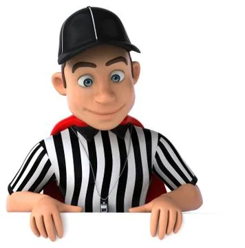 Fun 3D Illustration of an american Referee Stock Illustration