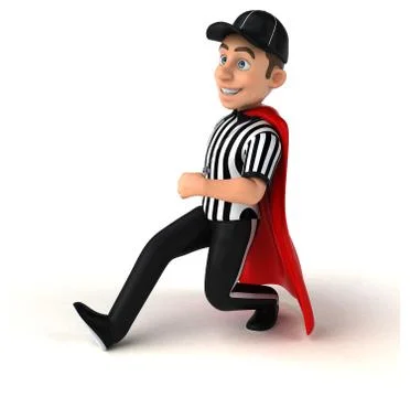 Fun 3D Illustration of an american Referee Stock Illustration