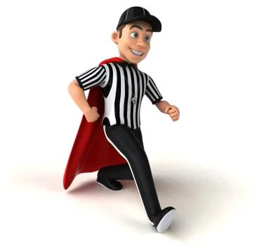 Fun 3D Illustration of an american Referee Stock Illustration