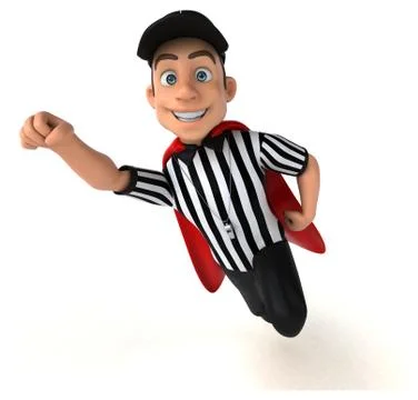 Fun 3D Illustration of an american Referee Stock Illustration