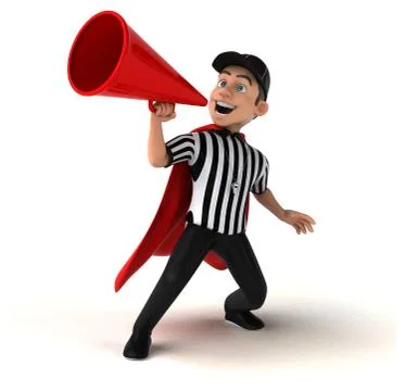 Fun 3D Illustration of an american Referee Stock Illustration