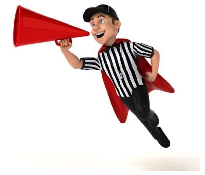 Fun 3D Illustration of an american Referee Stock Illustration